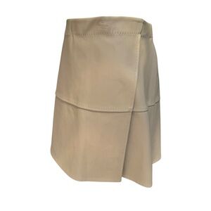MAX STUDIO | Beige Layered Mini Skirt | Like Leather | Size XL